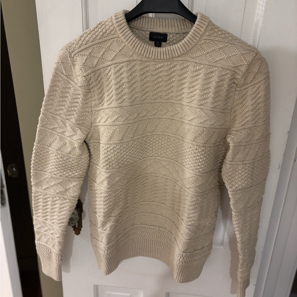 J. Crew Men's Textured Cream Sweater